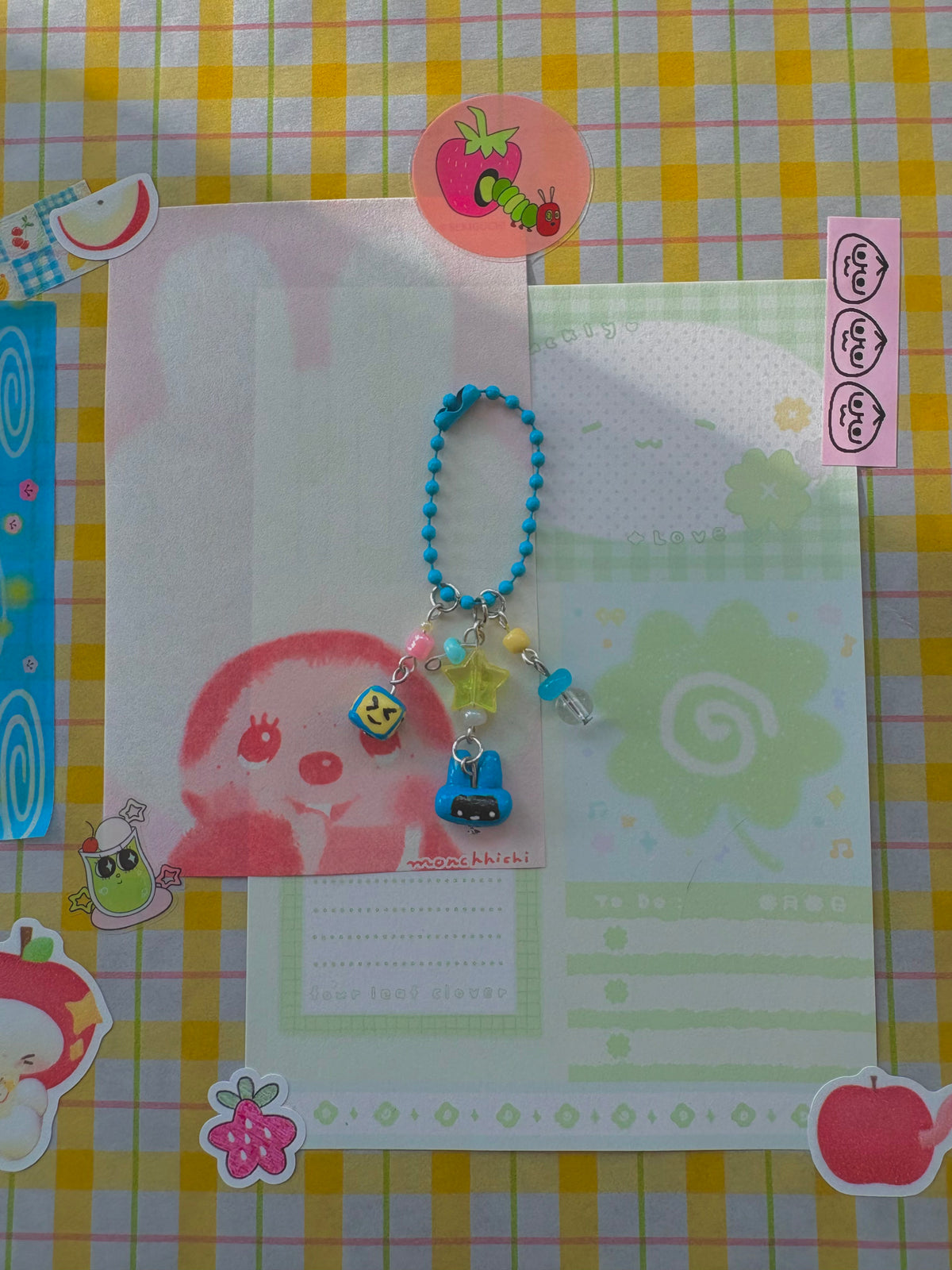 bunny party small keychain