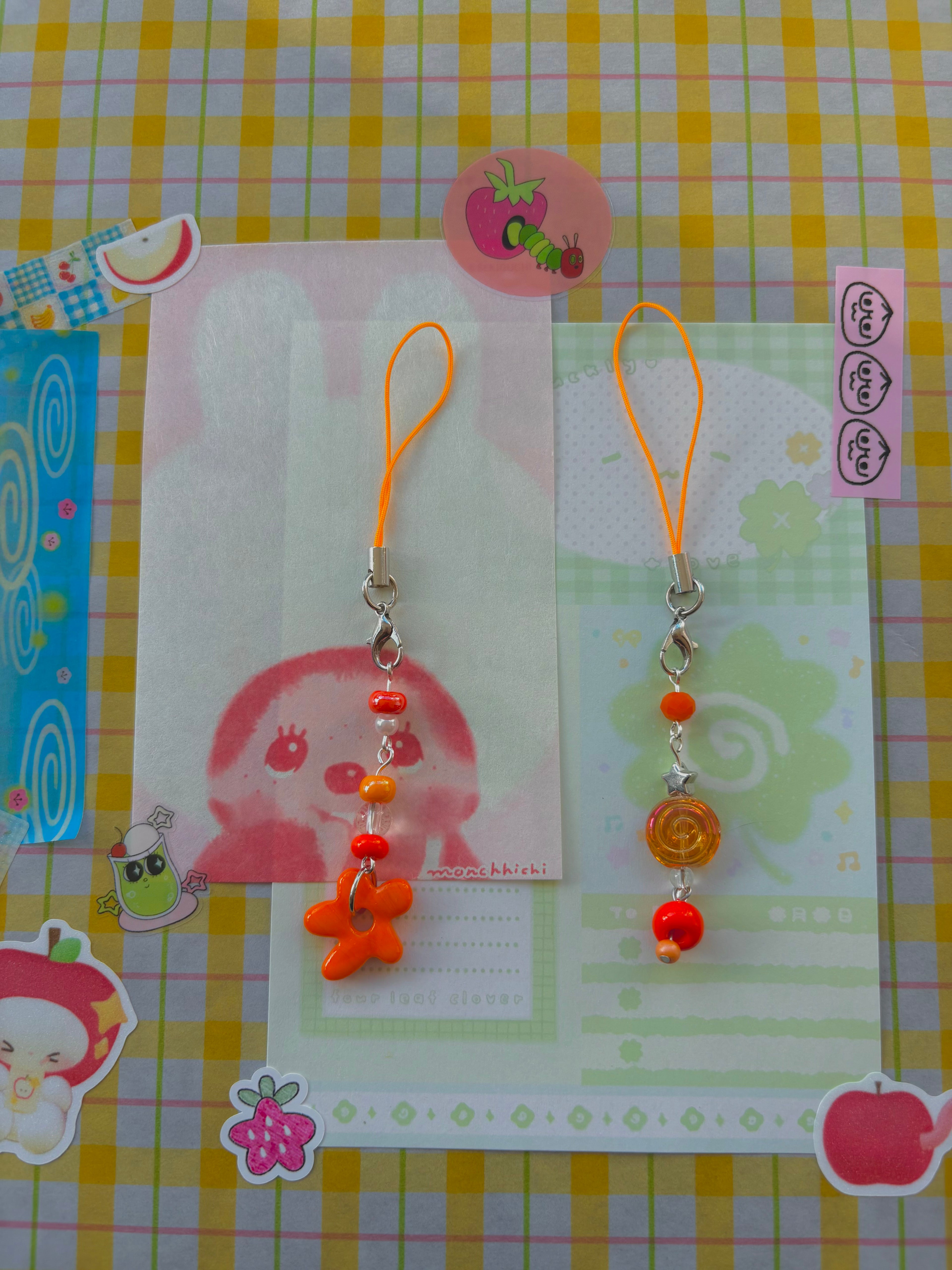 orange phone charms  ‧₊˚🍊༉‧₊˚.