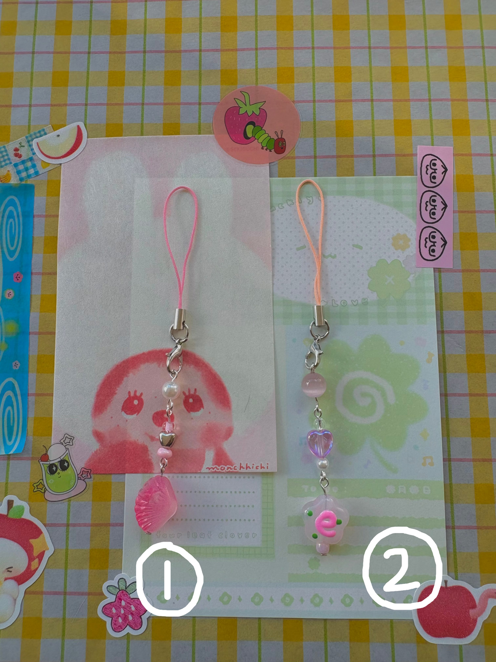 pink phone charms ‧₊˚🍡𖦹🌸‧₊˚.