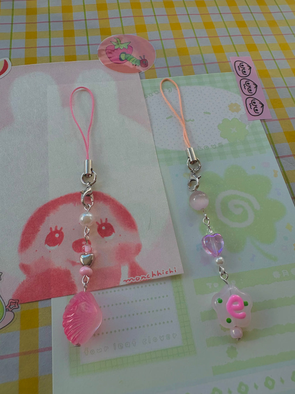 pink phone charms ‧₊˚🍡𖦹🌸‧₊˚.